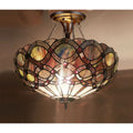 Chloe 2 Light Dark Bronze Stone Glass Semi Flush Mount