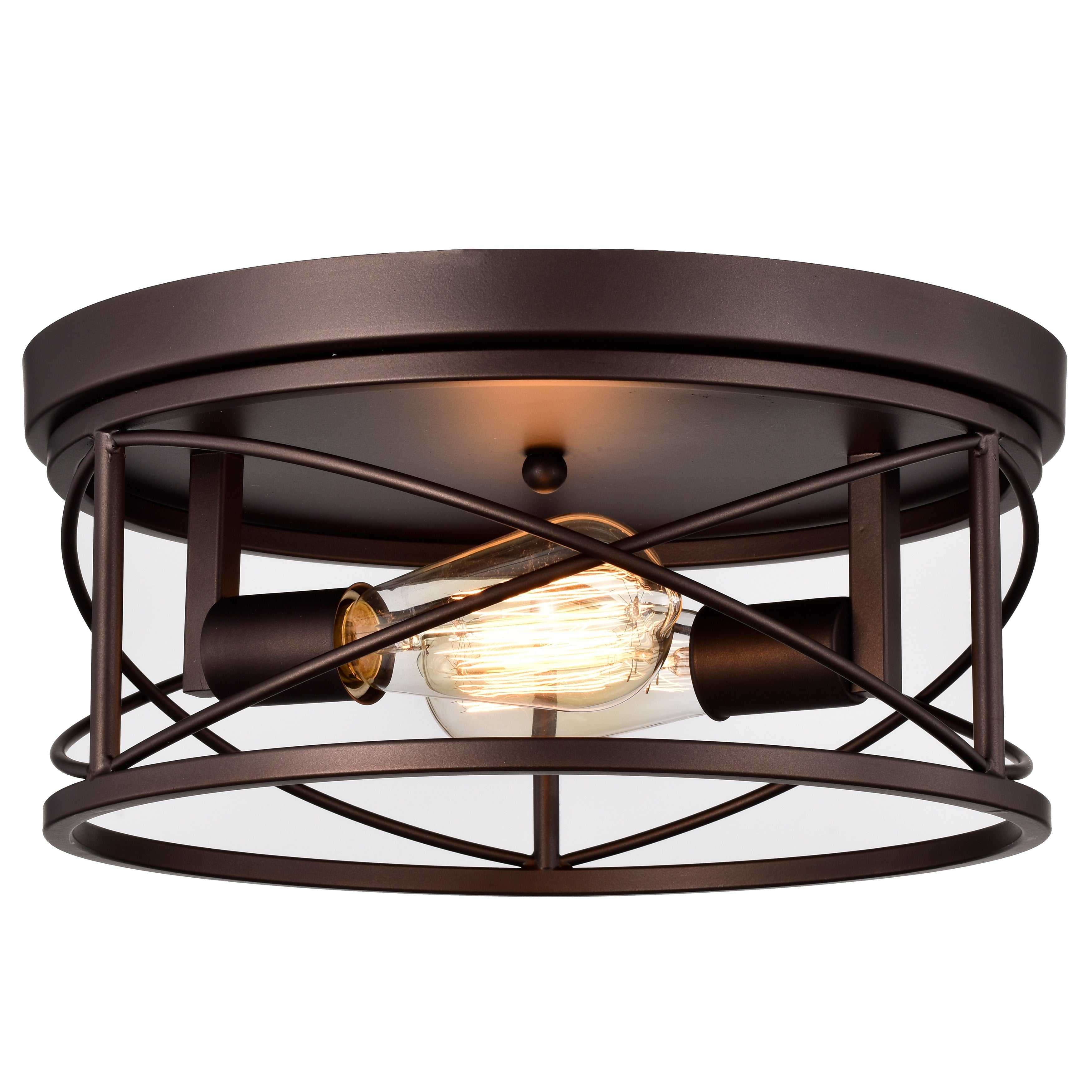 2 Light Oil Rubbed Bronze Flush Mount