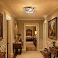 2 Light Flush Mount Light Aluminum Entryway Light Wood Fixture Lights N A