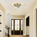 2 Light Flush Mount Light Glass Metal Light Fixture Brass Bedroom Lamps N A