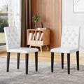 2 Pack Pu Dining Chairs Ergonomic Buckle Backrest 35 Inches High Metal Legs Combines Comfort And Texture