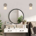 2 Pack Farmhouse Wall Mount Light Frosted Glass Metal Living Room Light Brushed Nickel All Sconces N A