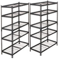 2 Piece 5 Tier Storage Shelves Set Heavy Duty Garage Shelving Adjustable Shelving Unit Steel Shelf Boltless Assembly