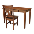2 Piece Basic Espresso Desk And Chair Set