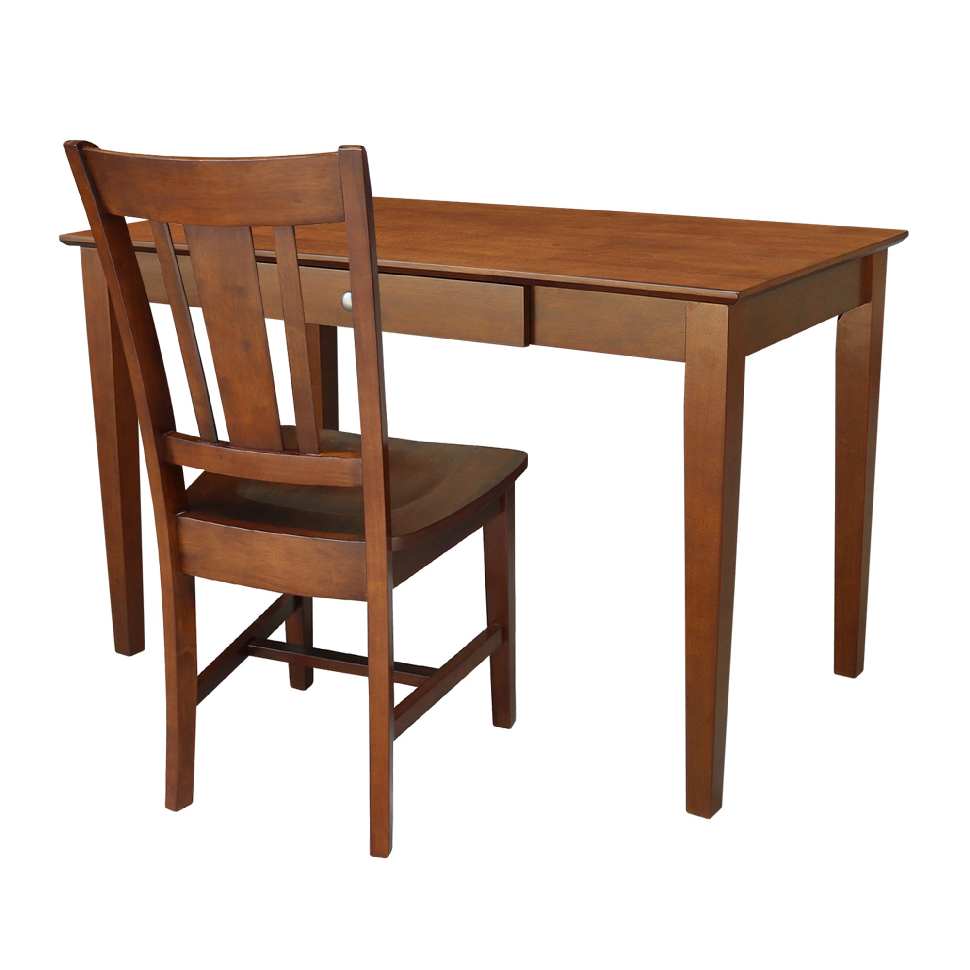 2 Piece Basic Espresso Desk And Chair Set