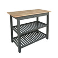 Kitchen Island With Natural Solid Wood Top
