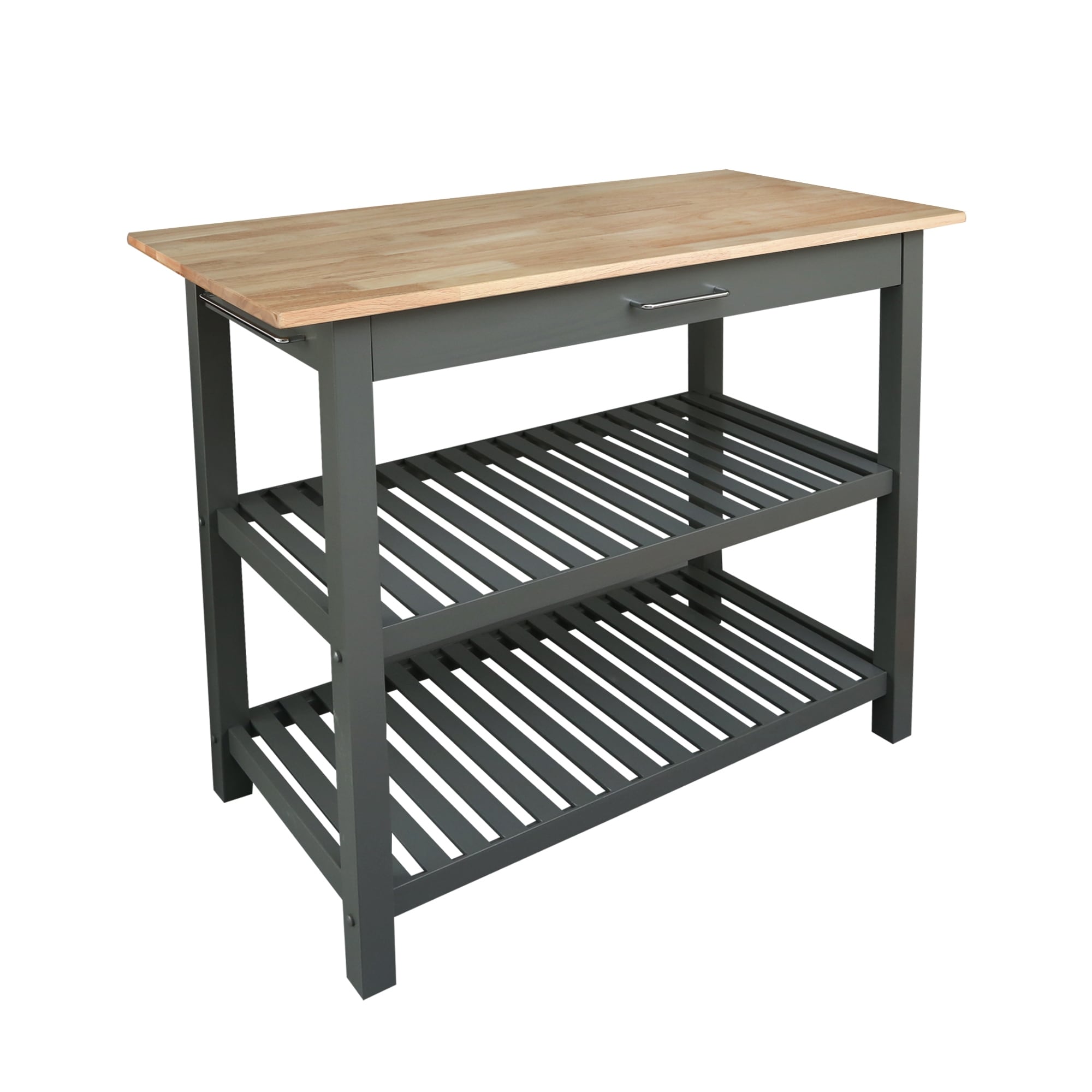 Kitchen Island With Natural Solid Wood Top