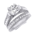 2.0 Ct Bridal Engagement Ring Set Round Cut 6X6Mm Sterling Silver