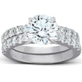 2.27Ct Diamond Engagement Matching Wedding Ring Set 14K White Gold Lab Grown