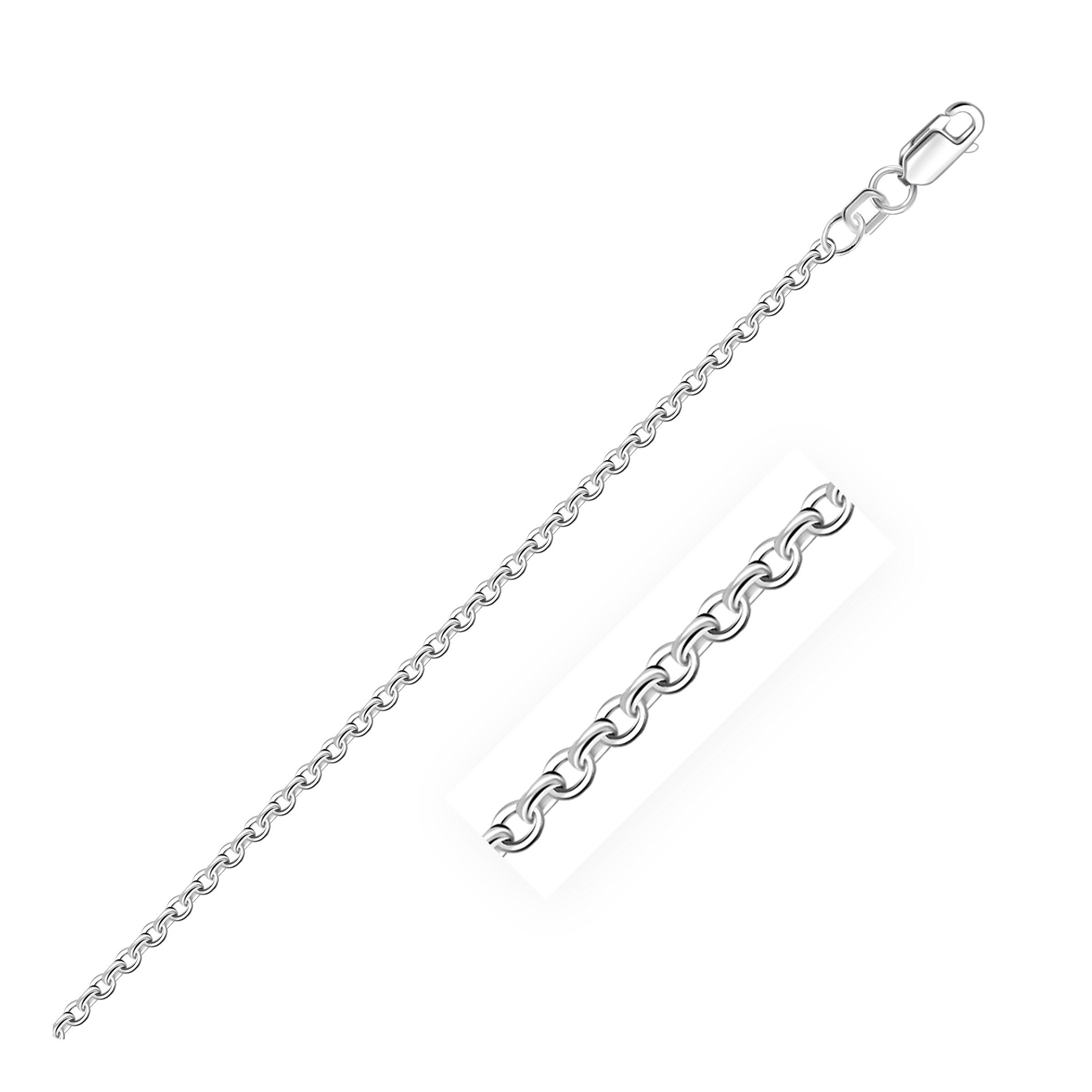 2.3Mm 10K White Gold Rolo Chain