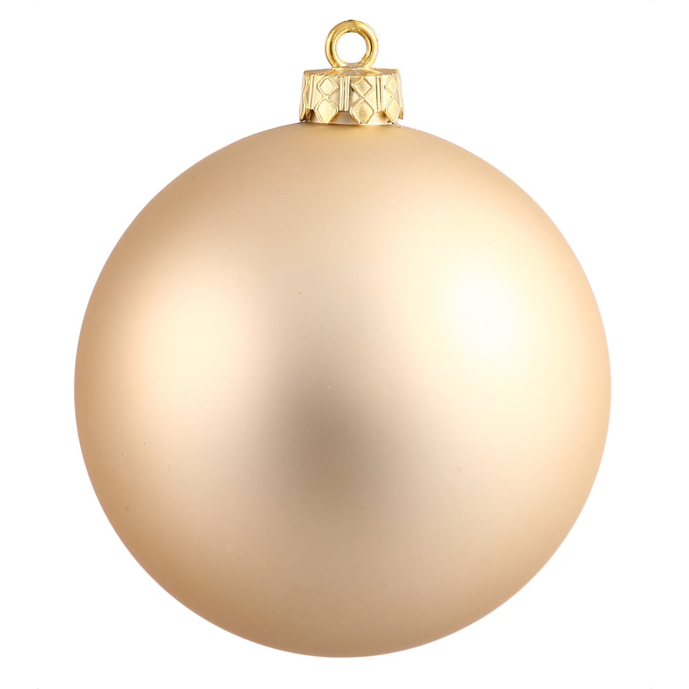 Champagne Colored Plastic 2.4 Inch Matte Ball Ornament Pack Of 60