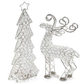 2.5 X 8 X 14 Silver Crystal Reindeer