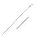 2.5Mm 14K White Gold Solid Diamond Cut Rope Bracelet