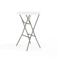 32 Inch Round Granite White Plastic Bar Height Folding Table