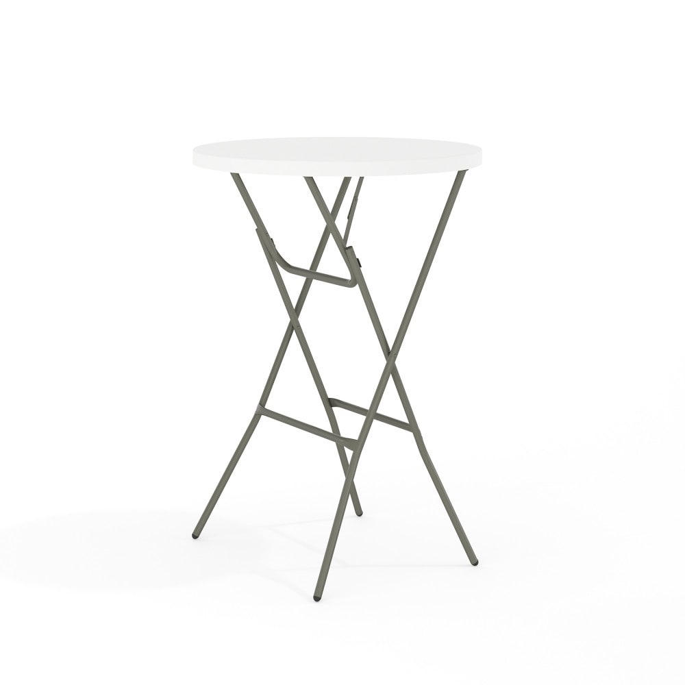 32 Inch Round Granite White Plastic Bar Height Folding Table