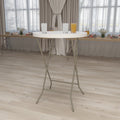 32 Inch Round Granite White Plastic Bar Height Folding Table