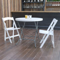 31.5 Inch Round Granite White Plastic Folding Table
