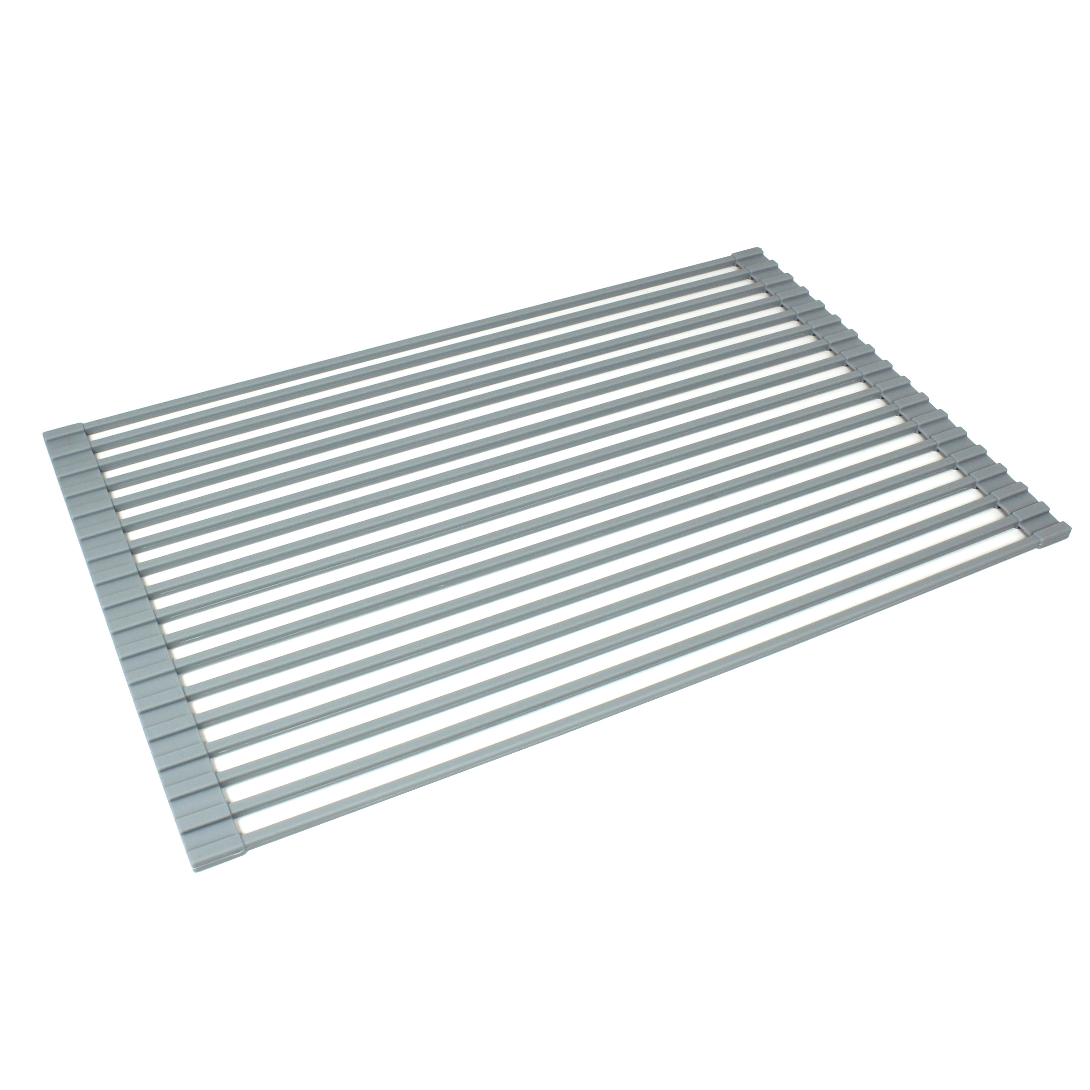 20 3 8 Inch Silicone Multipurpose Roll Up Dish Rack For Stainless Steel Kitchen Island Bar Sinks