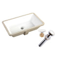 20 7 8 Inch X 15 1 2 Inch Rectangle Under Mount Glazed Ceramic Lavatory Vanity Bathroom Sink Pure White W Ceramic Pop Up Drain