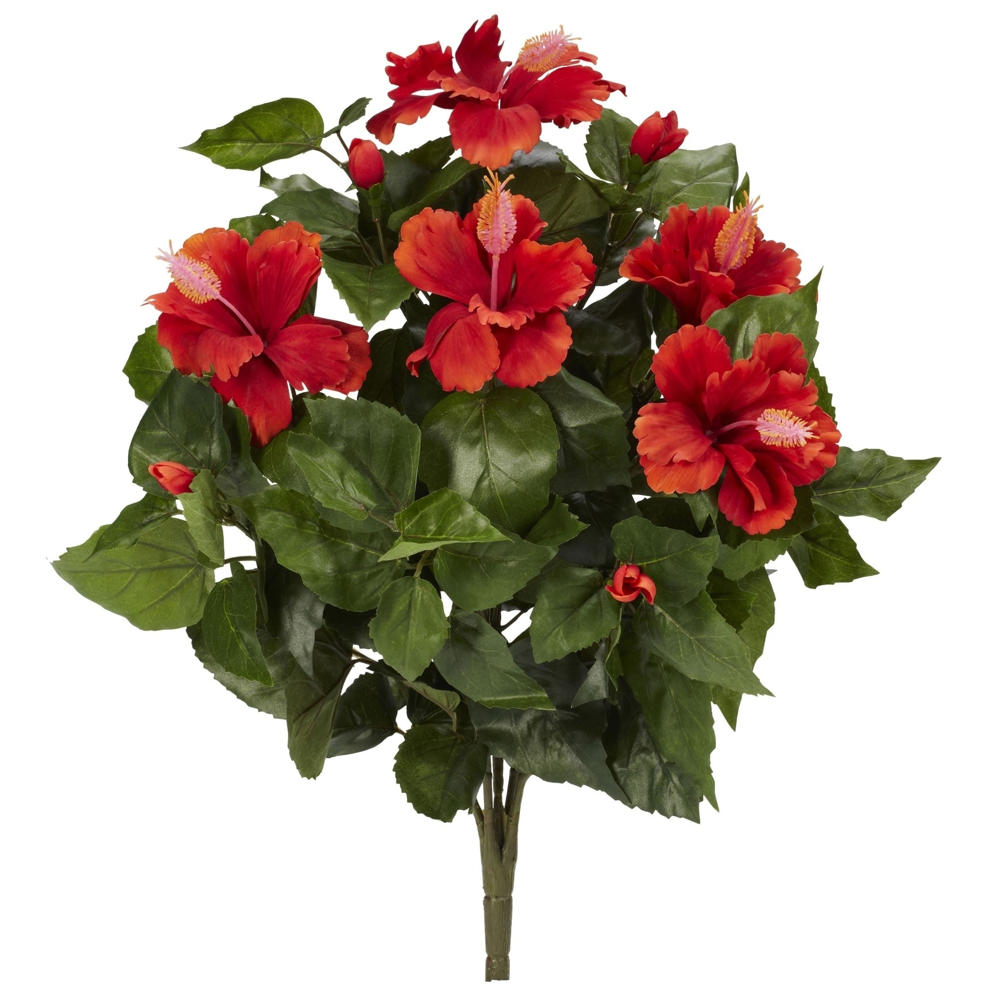 20 Hibiscus Artificial Plant Set Of 4 H 20 In. W 15 In. D 13 In