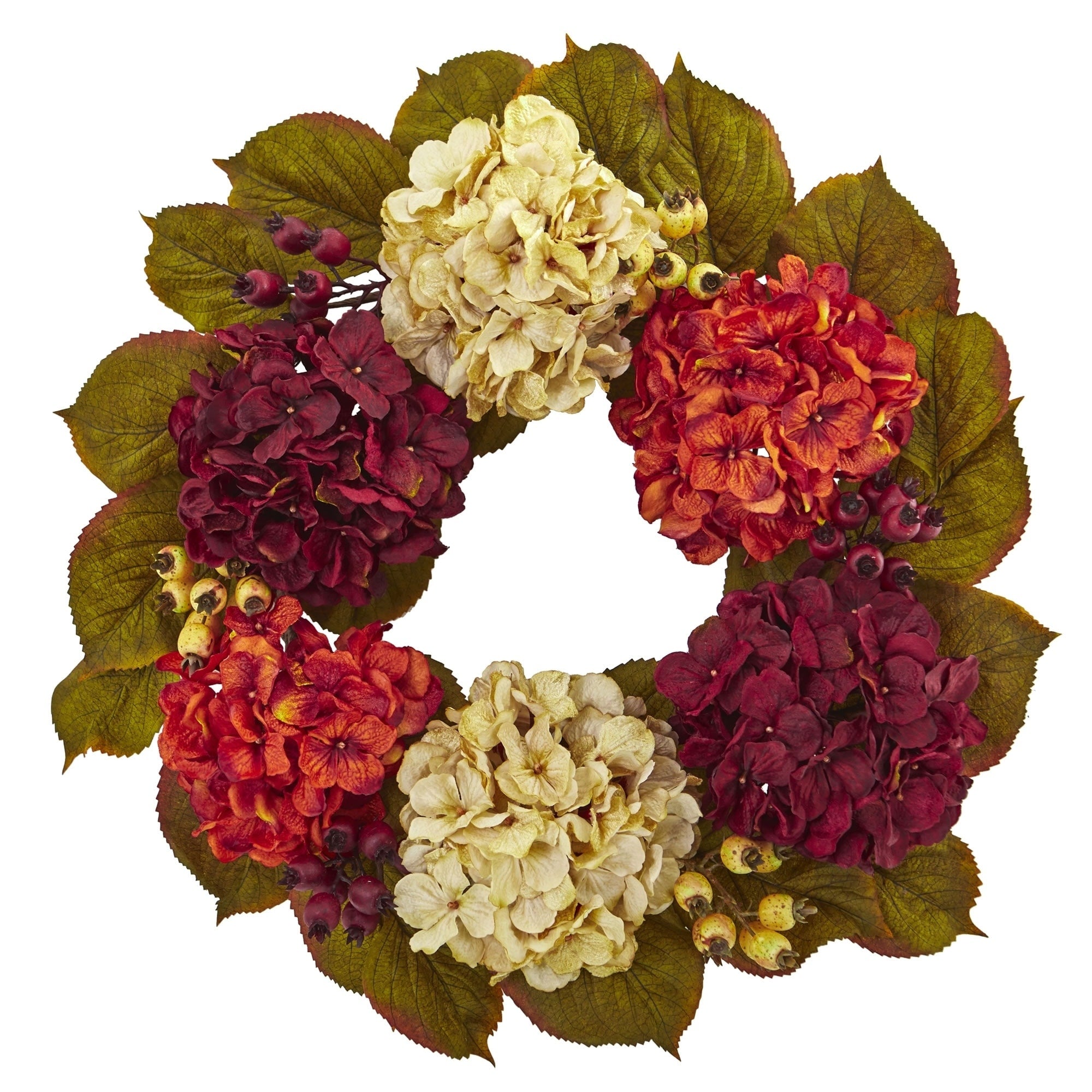 20 Hydrangea Berry Artificial Wreath