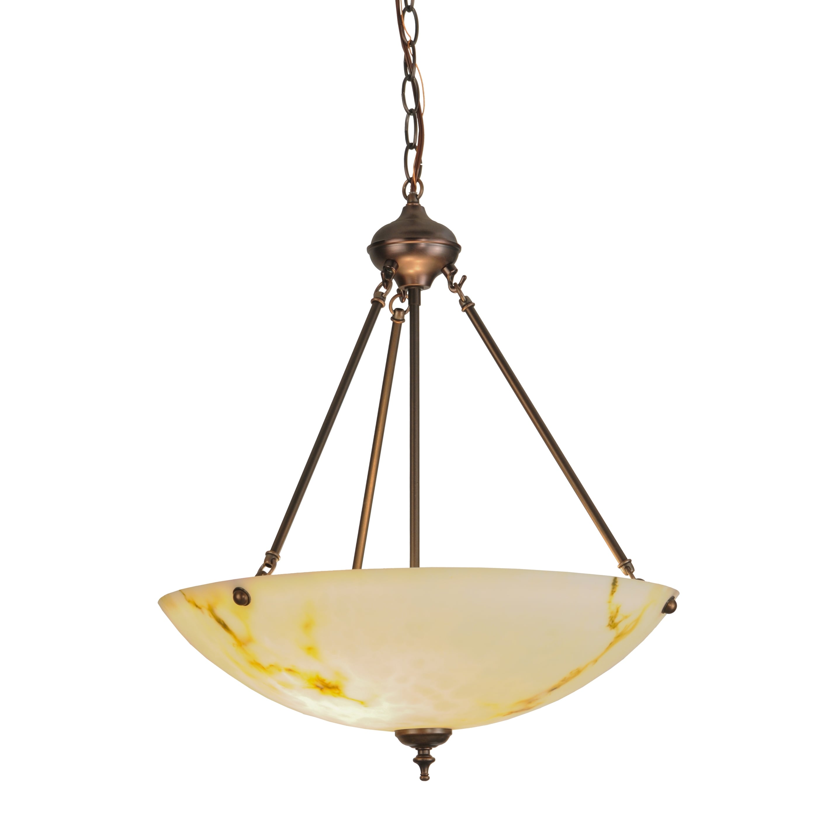 20 In. Wide Corinth White Marble Inverted Pendant