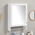 20 Inch 3 In 1 Wall Mounted Bathroom Mirror Cabinet With Adjustable Shelf Soft Close Door With Towel Bar And Storage