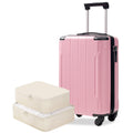 20 Inch Hardshell Carry On Luggage Lightweight Durable Abs Suitcase With Spinner Wheels Built In Tsa Lock 2 Packing Cubes