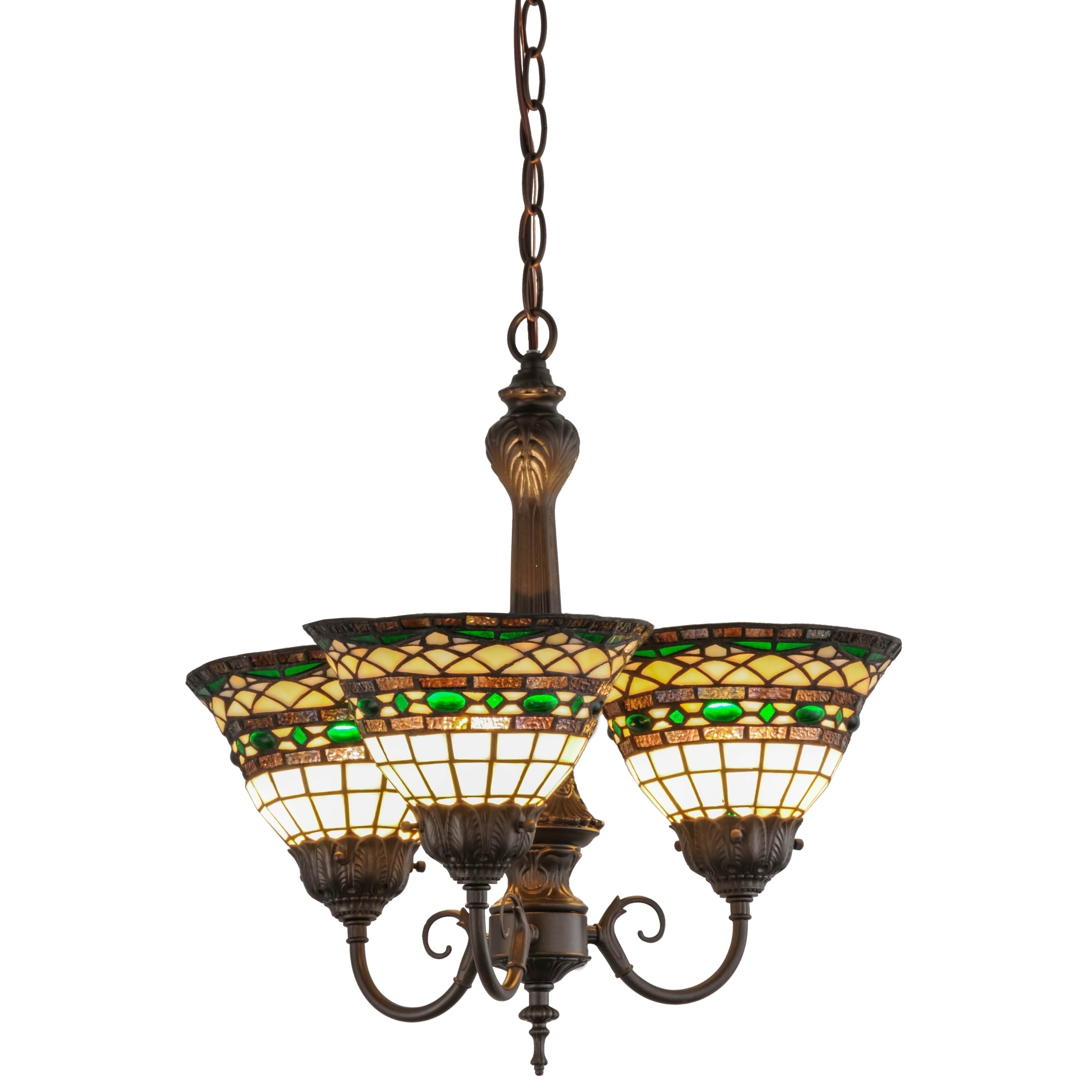 20 Inch Wide Tiffany Roman 3 Lt Chandelier