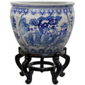 20 Ladies Blue White Porcelain Fishbowl