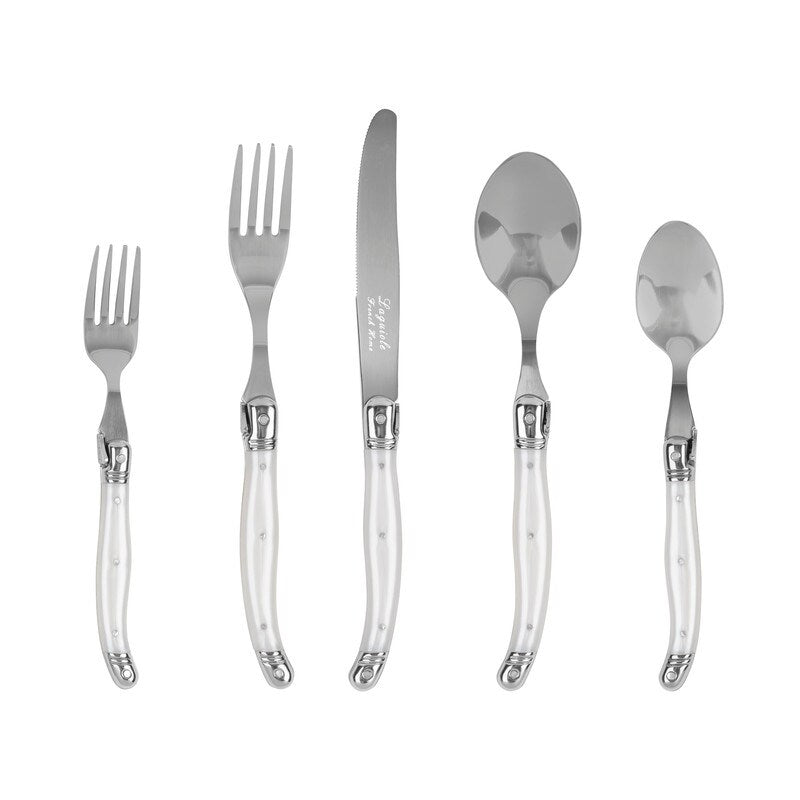 French Home Laguiole Connoisseur Pearl White Flatware Set