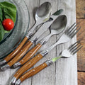 20 Piece Laguiole Wood Grain Flatware Set By French Home