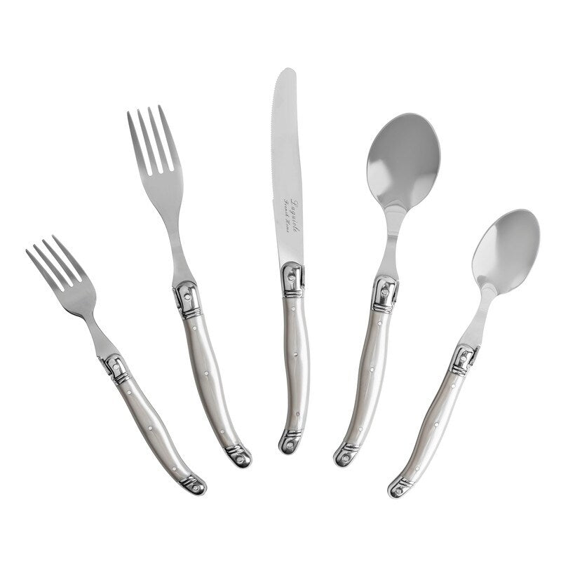 French Home Laguiole 20 Piece Pewter Flatware Set