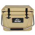 20 Quart Khaki Cooler Ultra Tough Hard Shell Ice Chest Compact Portable Cooler Keeps Ice Up To 5 Days For Outdoor Adventures