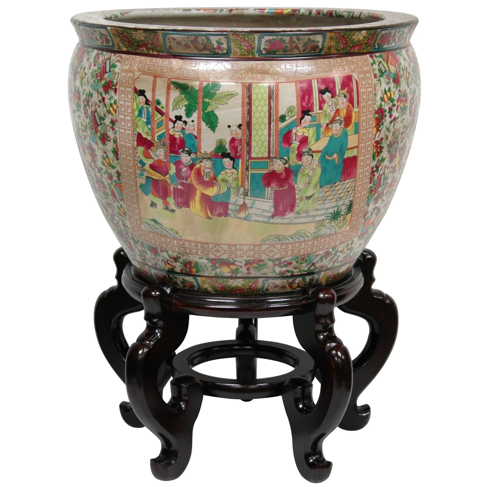 20 Rose Medallion Porcelain Fishbowl