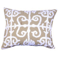 20 X 16 Inch Cotton Pillow With Vermicular Pattern Set Of 2 Brown And White