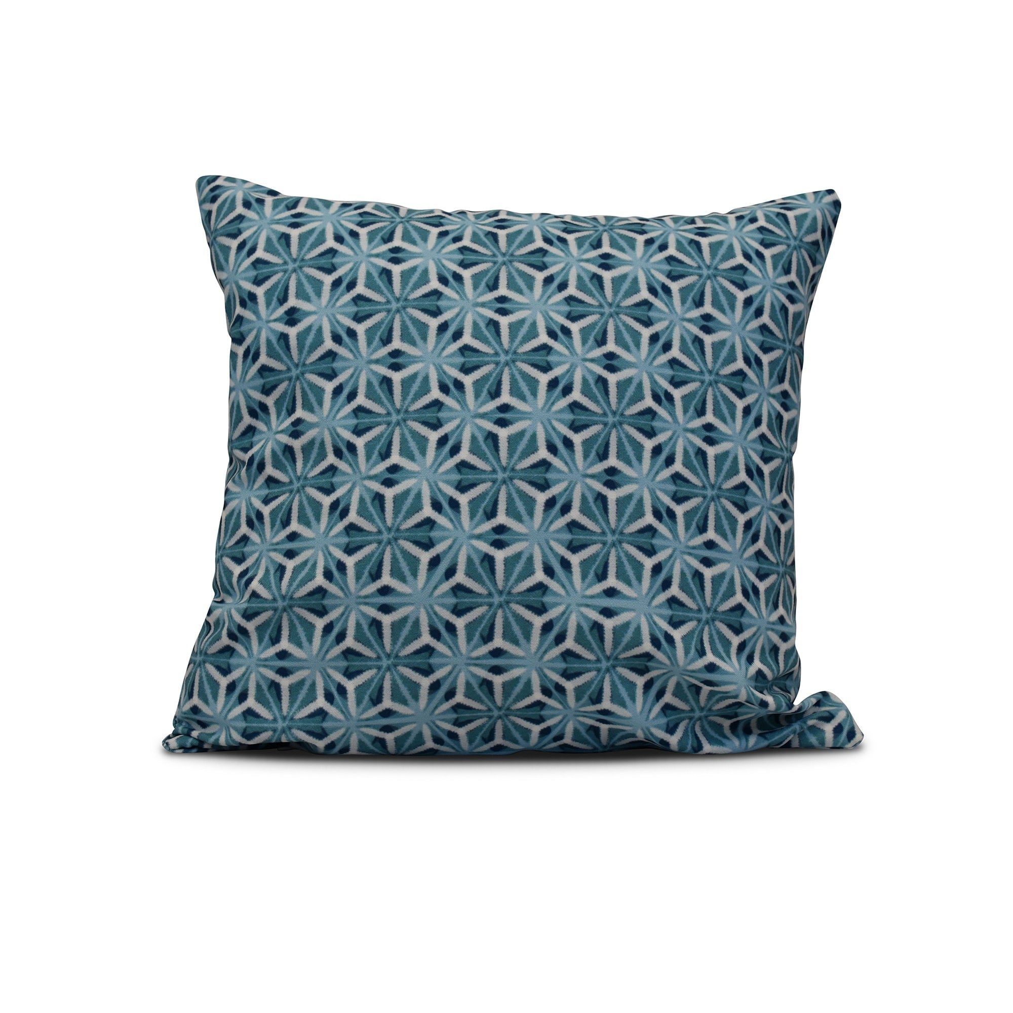 20 Inch Water Mosaic Geometric Print Outdoor Pillow