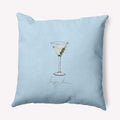 20 X 20 Inch Martini Glass Happy Hour Geometric Print Outdoor Pillow