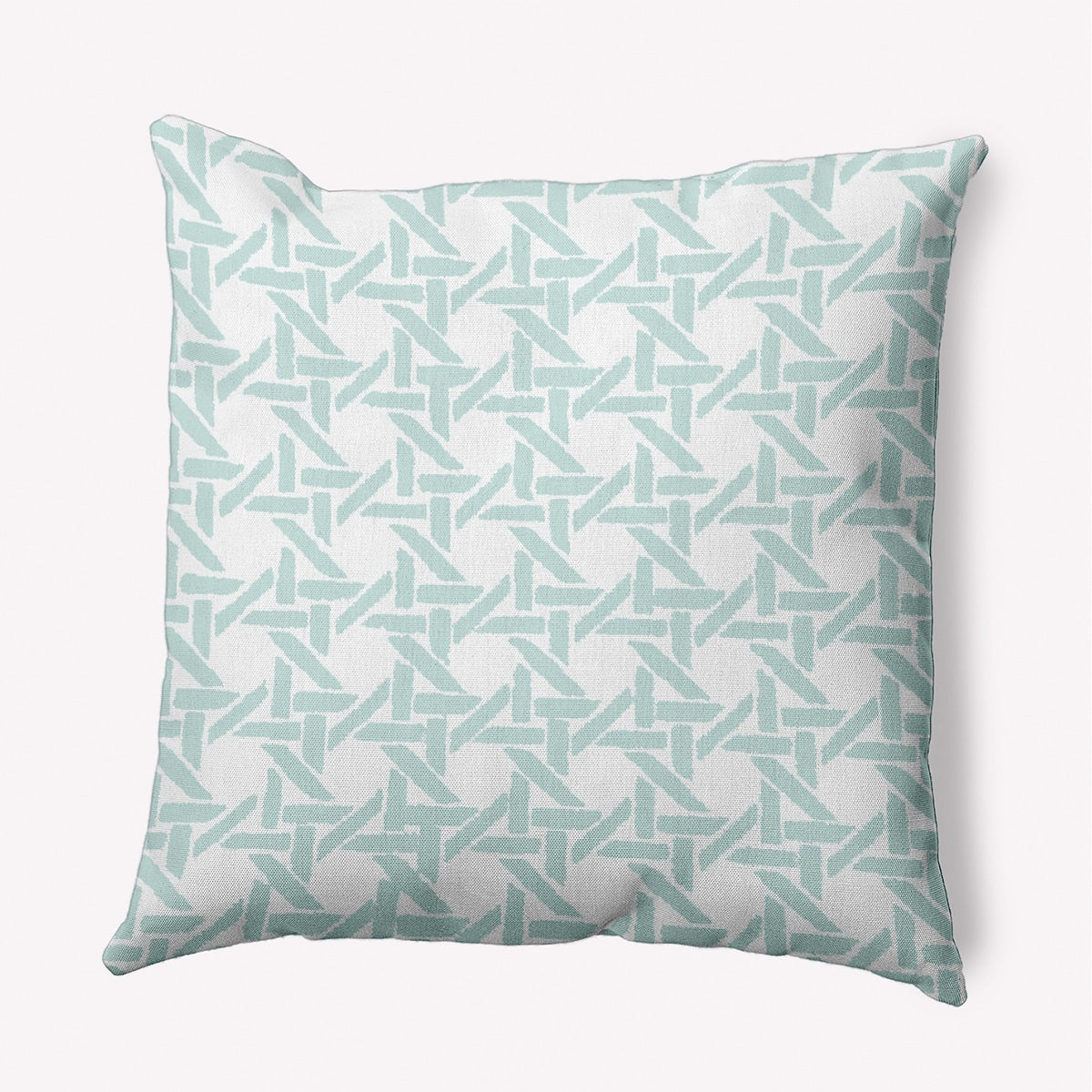 20 X 20 Inch Rattan Geometric Geometric Print Outdoor Pillow