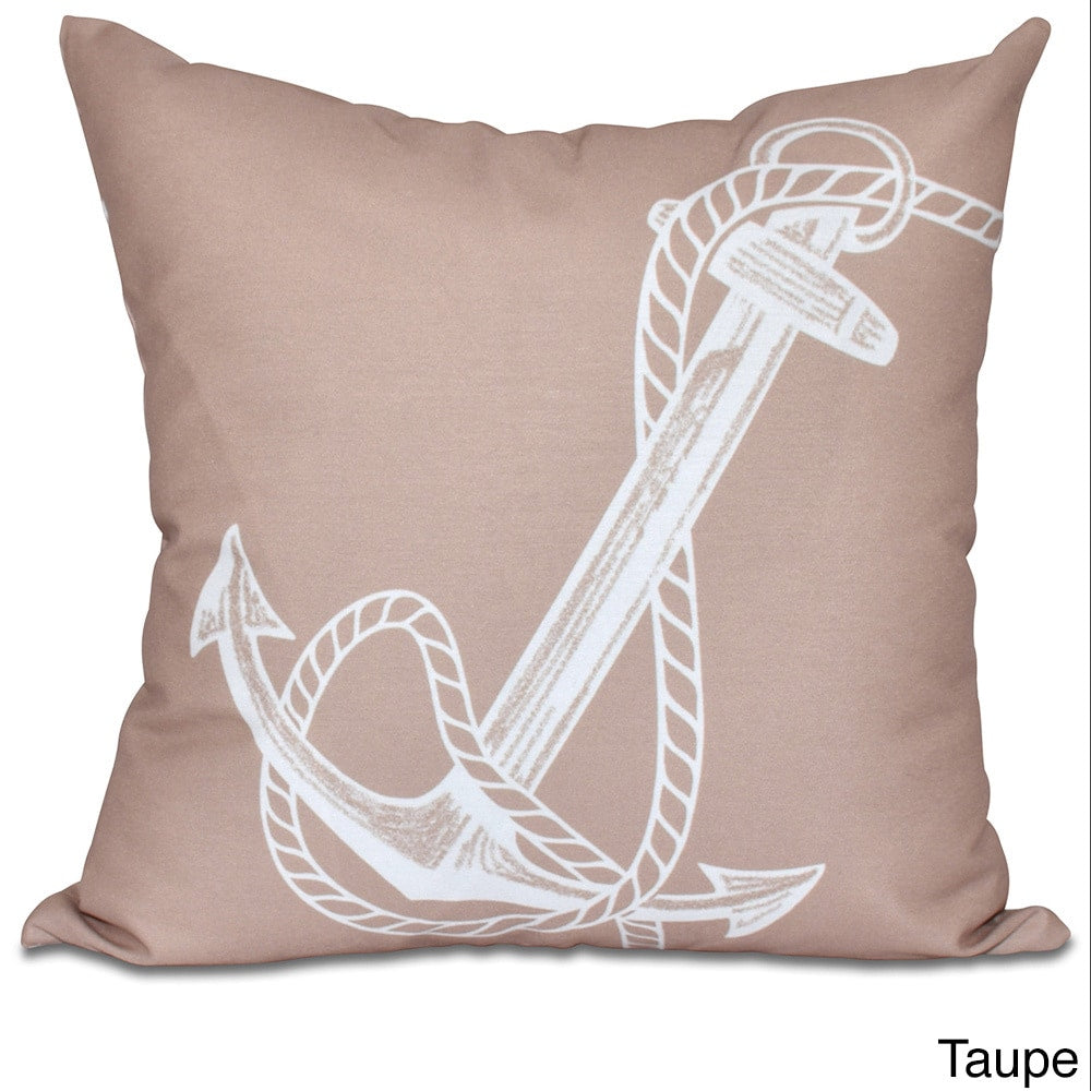 Anchored Geometric Print 20 X 20 Inch Outdoor Pillow