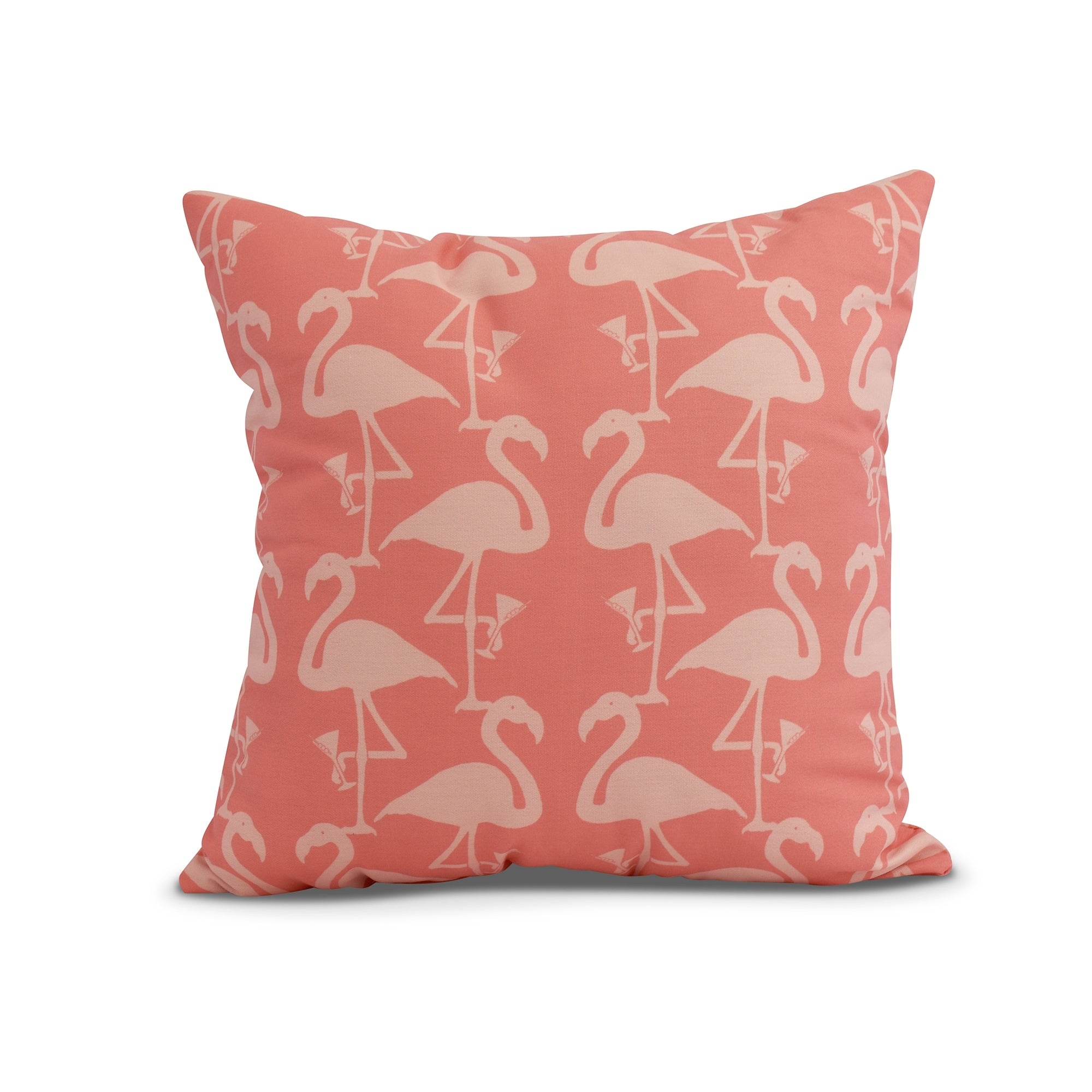 20 X 20 Inch Flamingo Heart Martini Animal Print Pillow