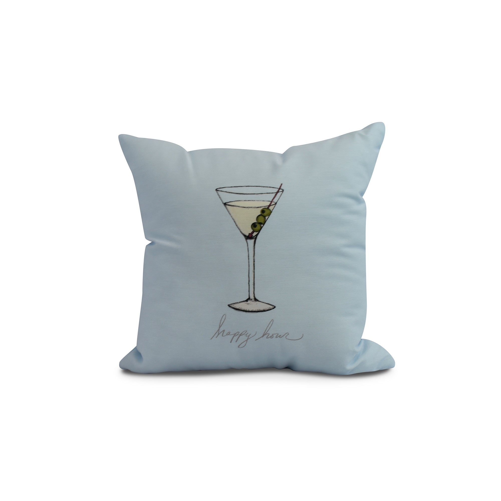 20 X 20 Inch Martini Glass Happy Hour Geometric Print Pillow