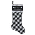 20.5 Black And White Merry Christmas Christmas Stocking With Blanket Stitch Cuff