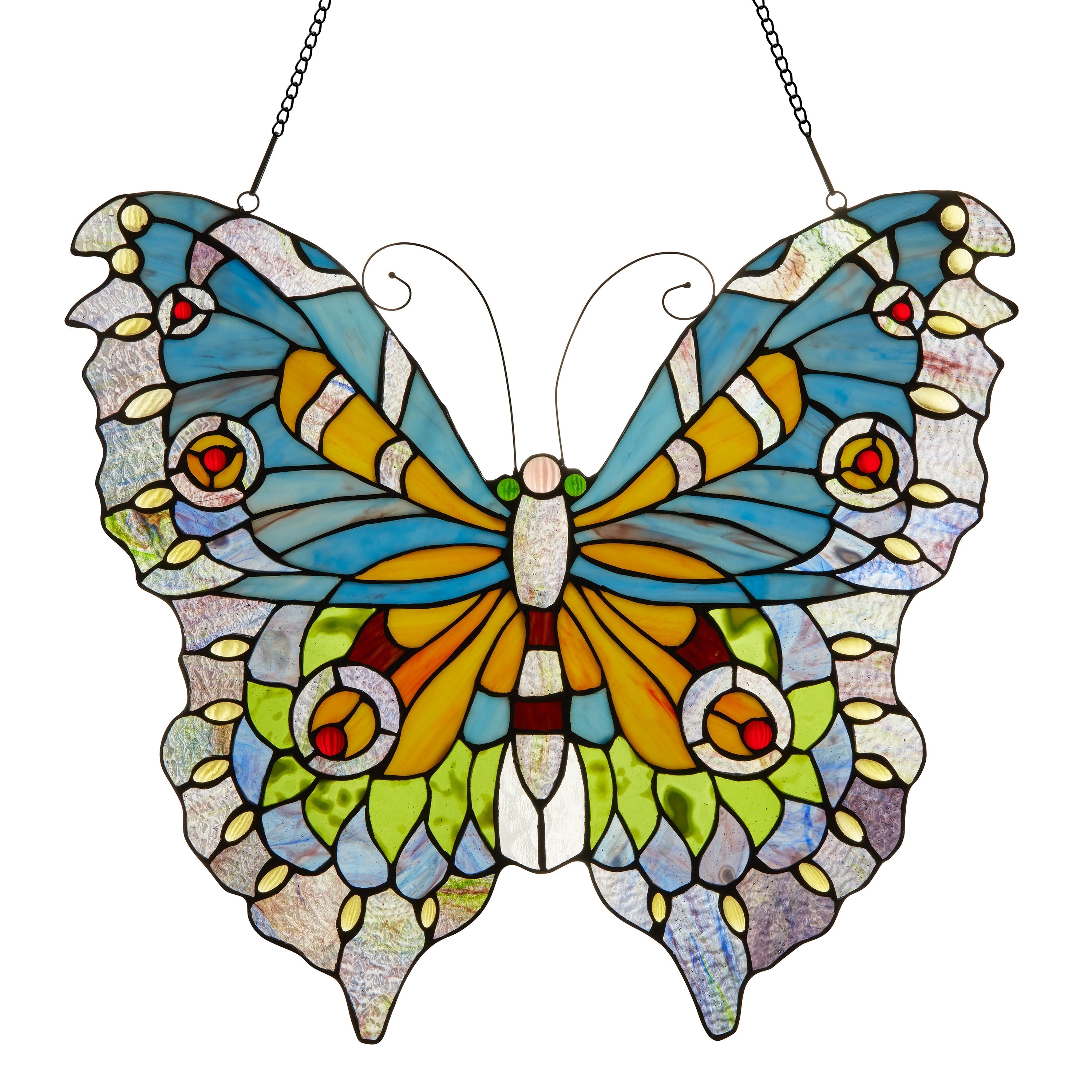 20.5 H Stained Glass Swallowtail Butterfly Window Panel
