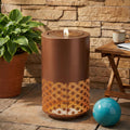 20.87 H Cutout Outdoor Water Fountain With Led Lights Modern Freestanding Candle Style Water Feature For Patio Backyard Decor