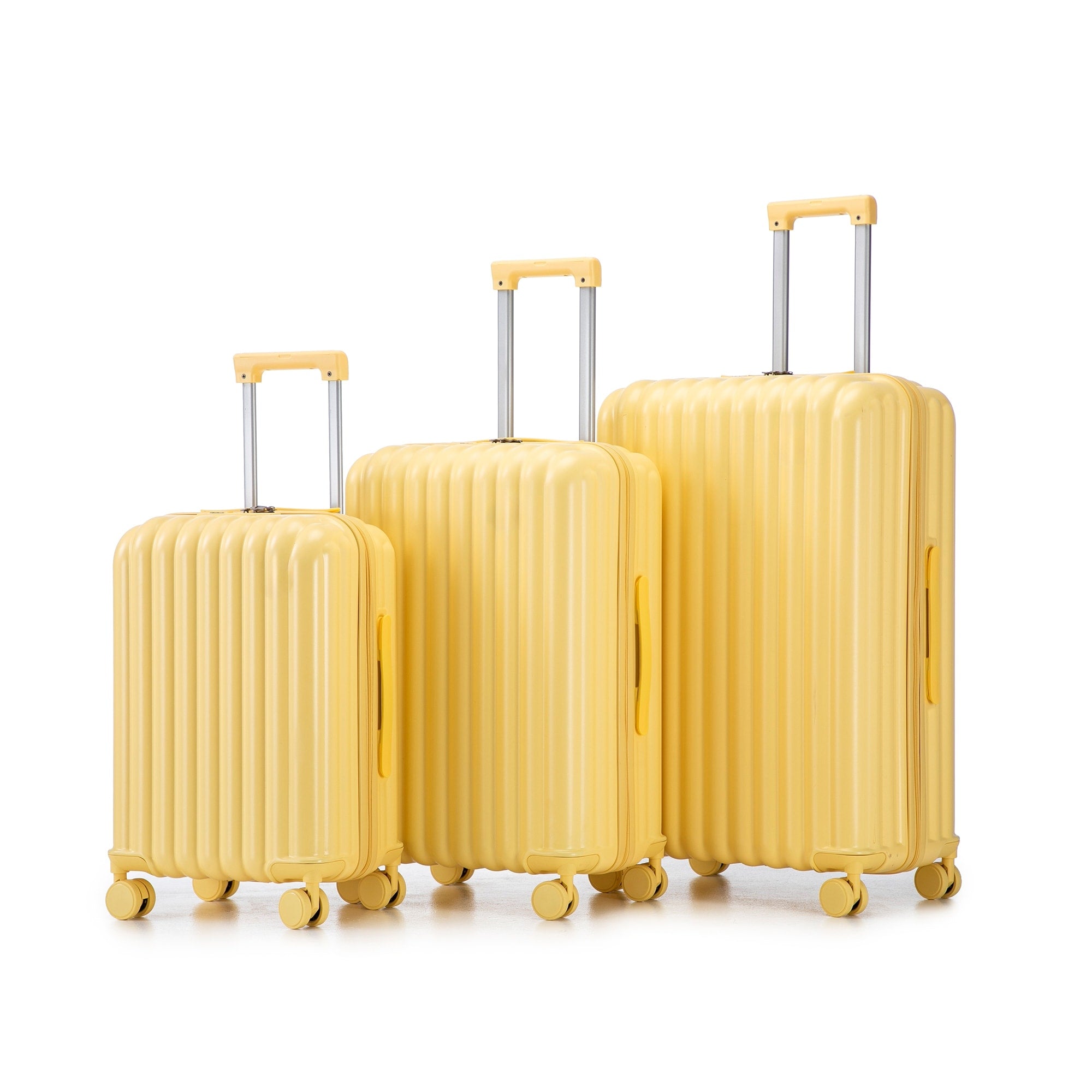 20 24 28 3 Pcs Set In Abs Spinner Wheel Luggage Carry On Suitcase With Cup Holder Usb Port Phone Holder