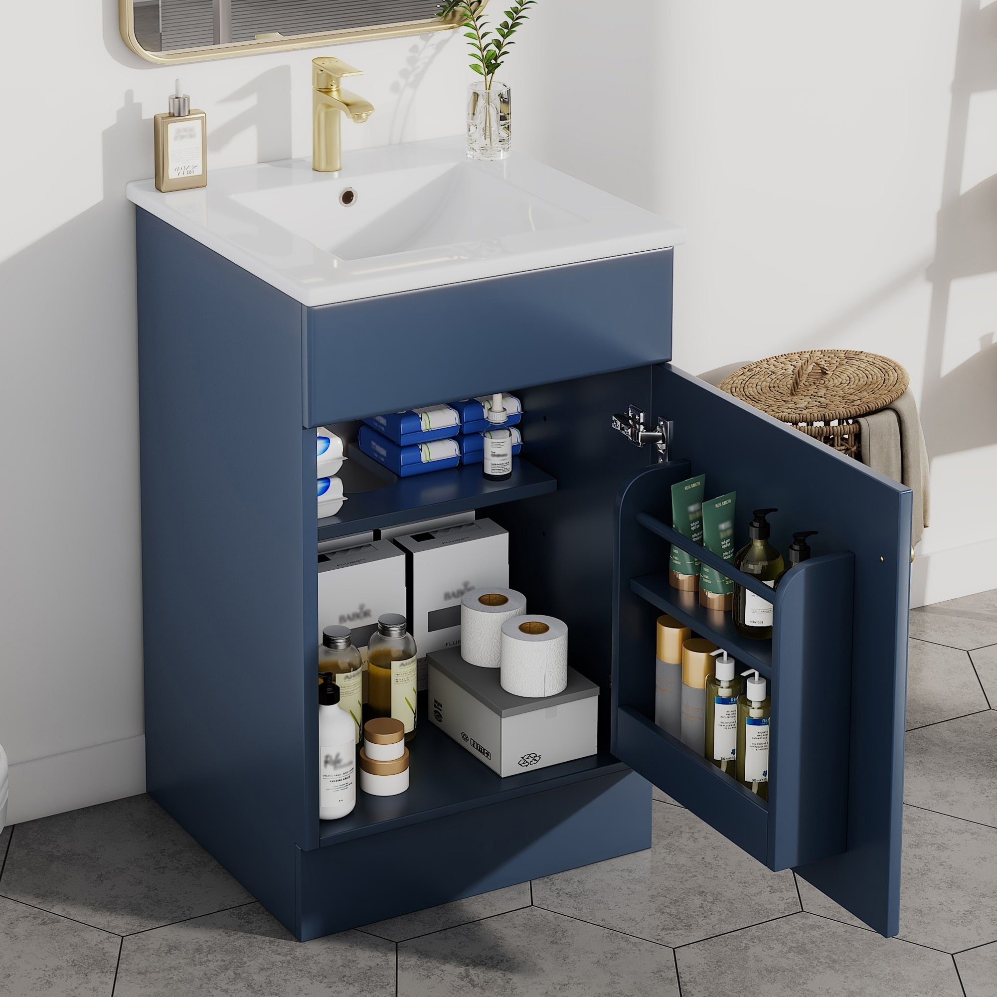 20 Bathroom Vanity With Sink Vanity Cabinet With Door Shelf And Adjustable Shelf