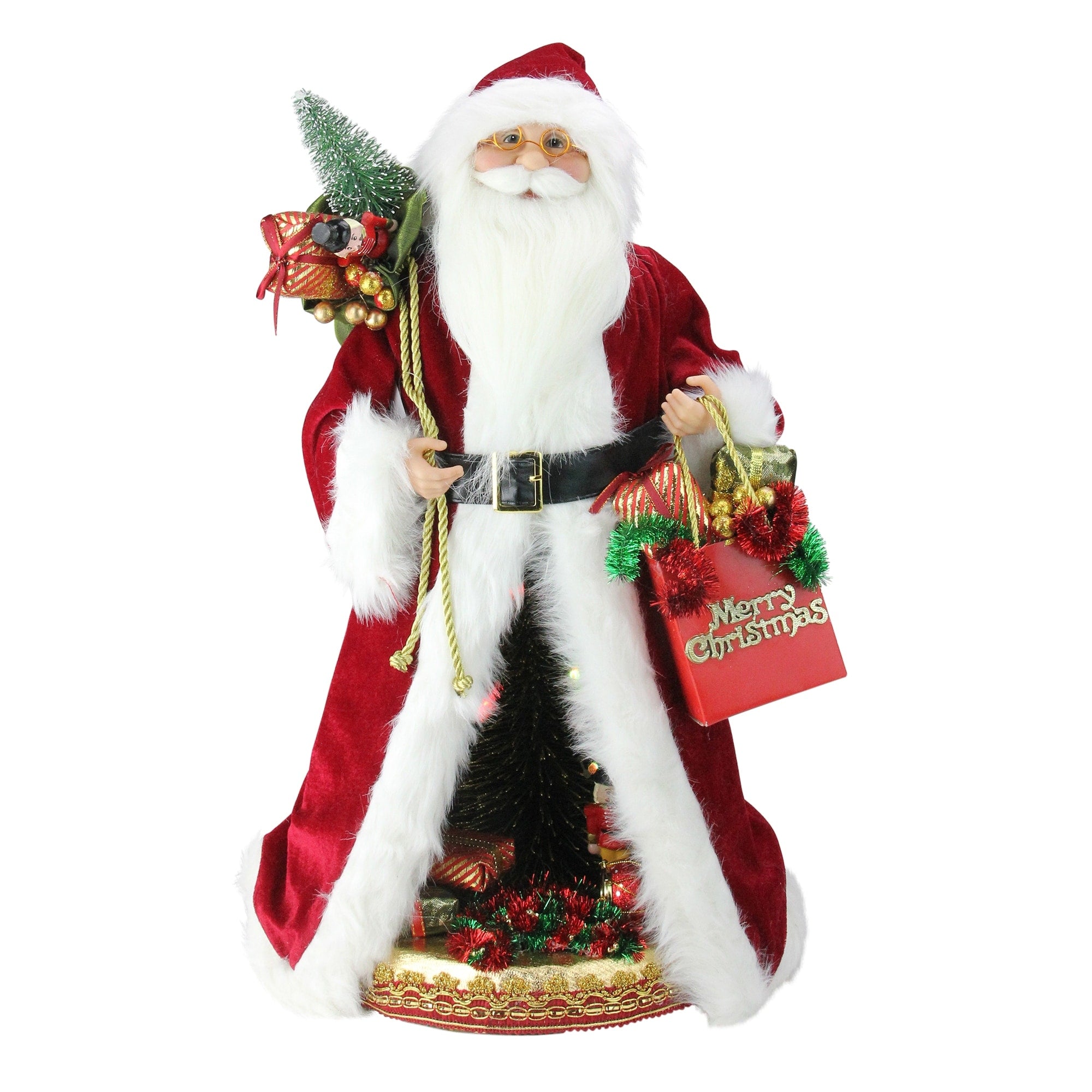 20 Battery Operated Musical Standing Santa Claus Figure With Led Lighted Christmas Scene
