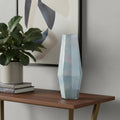 20 Blue And Opal Glass Cylinder Table Vase 7.00