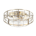 20 Caged Ceiling Fan With Light 4 E26 Bulb Base 6 Speed Quiet Dc Motor Reversible Remote Control Low Profile Flush Mount